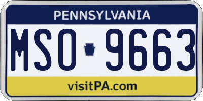 PA license plate MSO9663