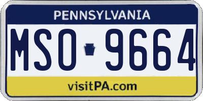 PA license plate MSO9664