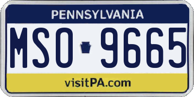 PA license plate MSO9665
