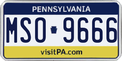 PA license plate MSO9666