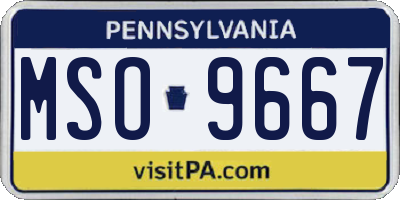 PA license plate MSO9667