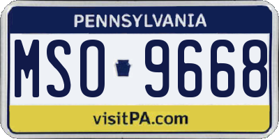 PA license plate MSO9668
