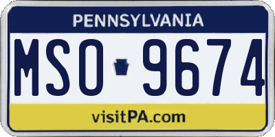 PA license plate MSO9674