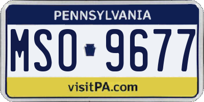PA license plate MSO9677
