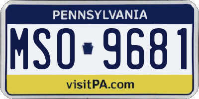 PA license plate MSO9681
