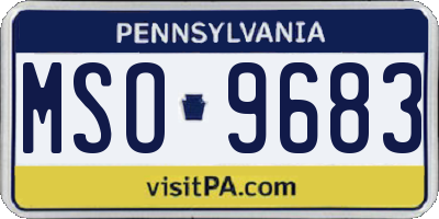 PA license plate MSO9683