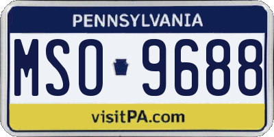 PA license plate MSO9688