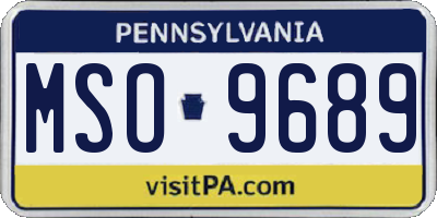 PA license plate MSO9689