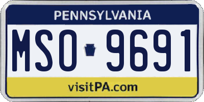PA license plate MSO9691