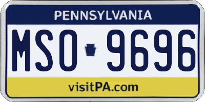 PA license plate MSO9696