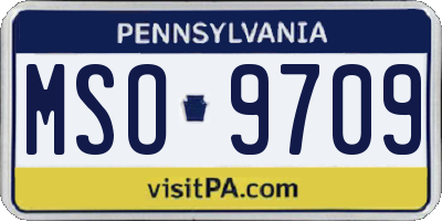 PA license plate MSO9709