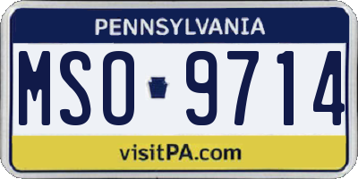 PA license plate MSO9714