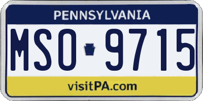 PA license plate MSO9715