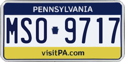 PA license plate MSO9717