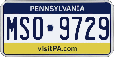 PA license plate MSO9729