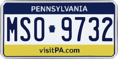 PA license plate MSO9732