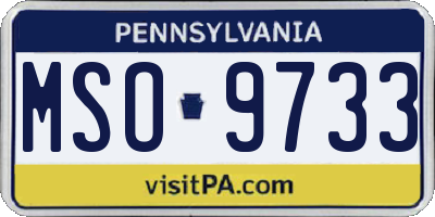 PA license plate MSO9733