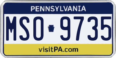PA license plate MSO9735