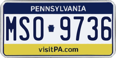 PA license plate MSO9736