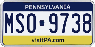 PA license plate MSO9738