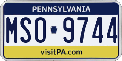 PA license plate MSO9744