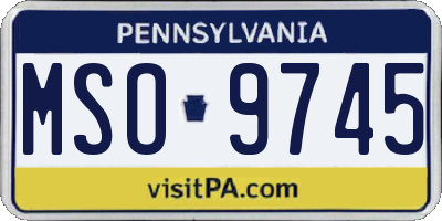 PA license plate MSO9745