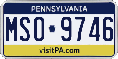 PA license plate MSO9746