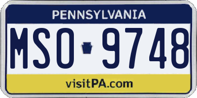 PA license plate MSO9748