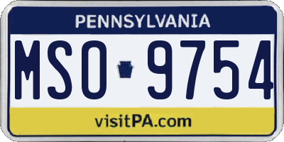 PA license plate MSO9754