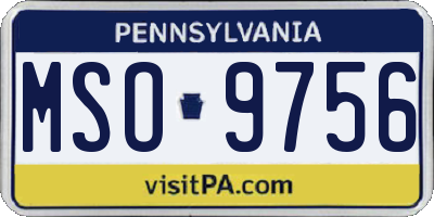 PA license plate MSO9756