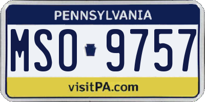 PA license plate MSO9757