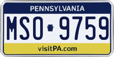 PA license plate MSO9759