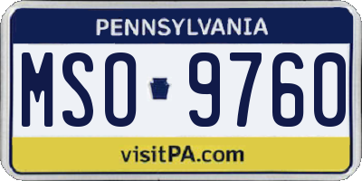 PA license plate MSO9760