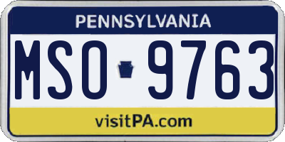 PA license plate MSO9763