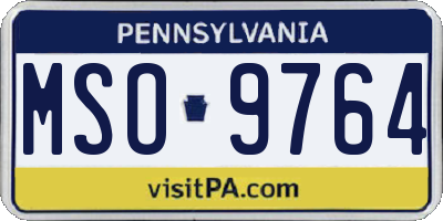 PA license plate MSO9764