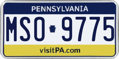 PA license plate MSO9775