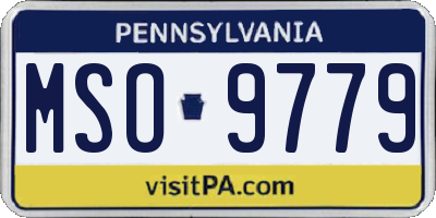 PA license plate MSO9779