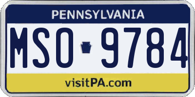 PA license plate MSO9784