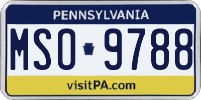 PA license plate MSO9788