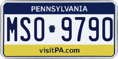 PA license plate MSO9790