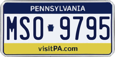 PA license plate MSO9795