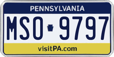PA license plate MSO9797