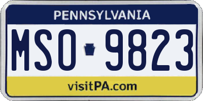 PA license plate MSO9823