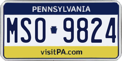 PA license plate MSO9824