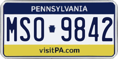 PA license plate MSO9842