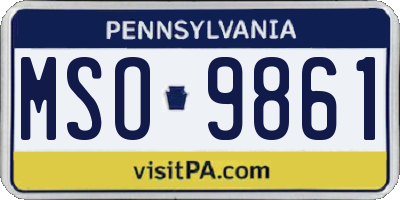PA license plate MSO9861