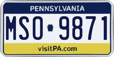 PA license plate MSO9871