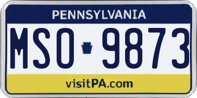 PA license plate MSO9873