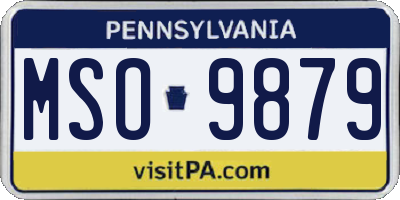 PA license plate MSO9879