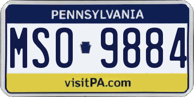 PA license plate MSO9884